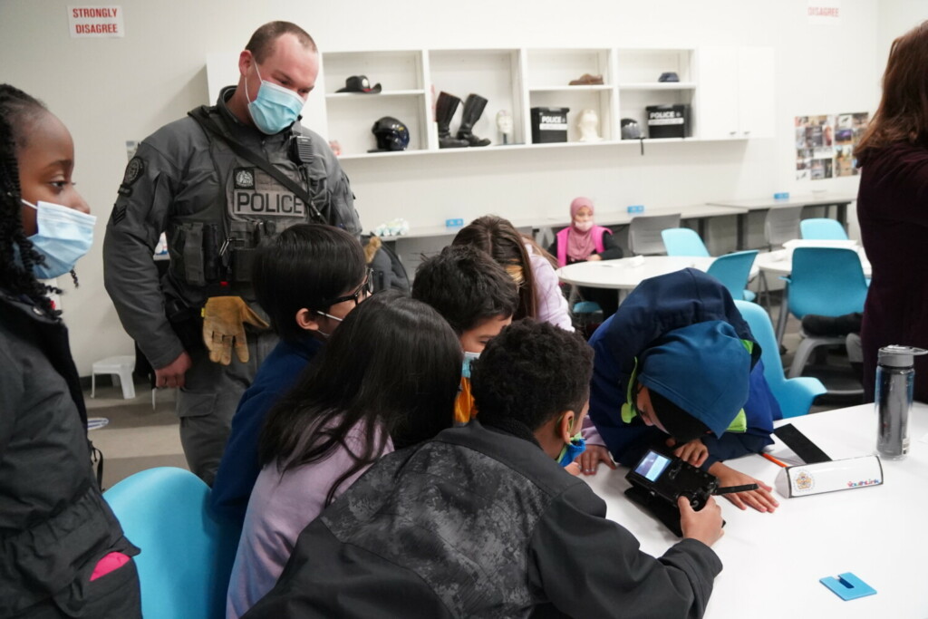 children at police school